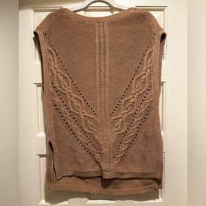 White House Black Market Brown Cable Knit Sweater Vest